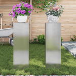 Supporti per piante 2 pcs Argento 24 x 24 x 75 cm