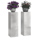 Supporti per piante 2 pcs Argento 24 x 24 x 75 cm