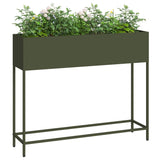 Vaso da Giardino Rialzato Oliver verde 100 x 26 x 82 cm Acciaio