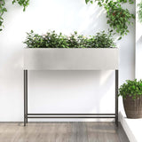 Vaso da Giardino Rialzato Argento 100 x 26 x 82 cm
