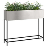 Vaso da Giardino Rialzato Argento 100 x 26 x 82 cm