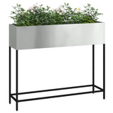 Vaso da Giardino Rialzato Argento 100 x 26 x 82 cm