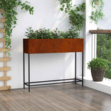 Vaso da Giardino Rialzato Ruggine 100 x 26 x 82 cm