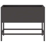 Vaso da Giardino Rialzato Nero 60 x 26 x 45 cm Acciaio