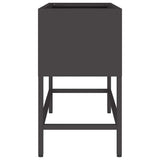 Vaso da Giardino Rialzato Nero 60 x 26 x 45 cm Acciaio
