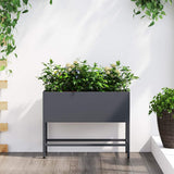 Vaso da Giardino Rialzato Antracite 60 x 26 x 45 cm Acciaio