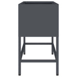 Vaso da Giardino Rialzato Antracite 60 x 26 x 45 cm Acciaio