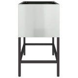Vaso da Giardino Rialzato Argento 60 x 26 x 45 cm