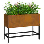 Vaso da Giardino Rialzato Ruggine 60 x 26 x 45 cm