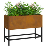 Vaso da Giardino Rialzato Ruggine 60 x 26 x 45 cm