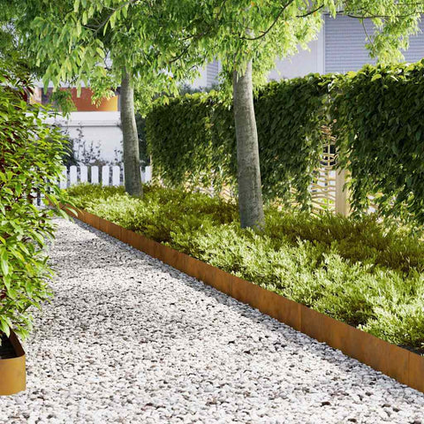 Bordure per prato 30 pcs Marrone 100 x 0.5 x 20 cm