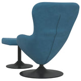 Sedia Egg con Pouf with Footstool Blu Velluto