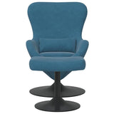Sedia Egg con Pouf with Footstool Blu Velluto