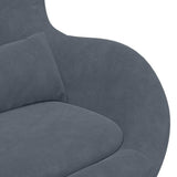 Sedia Egg con Pouf Grigio scuro Velluto