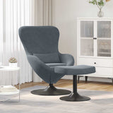 Sedia Egg con Pouf Grigio scuro Velluto