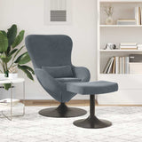 Sedia Egg con Pouf Grigio scuro Velluto