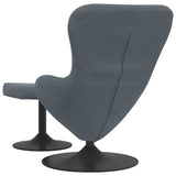 Sedia Egg con Pouf Grigio scuro Velluto