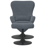 Sedia Egg con Pouf Grigio scuro Velluto