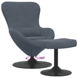 Sedia Egg con Pouf Grigio scuro Velluto