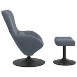 Sedia Egg con Pouf Grigio scuro Velluto