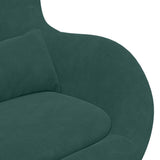 Sedia Egg con Pouf Verde Scuro Velluto