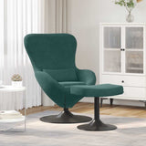 Sedia Egg con Pouf Verde Scuro Velluto
