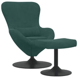 Sedia Egg con Pouf Verde Scuro Velluto
