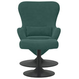 Sedia Egg con Pouf Verde Scuro Velluto