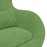 Sedia Egg con Pouf Verde chiaro Velluto