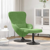 Sedia Egg con Pouf Verde chiaro Velluto