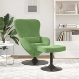 Sedia Egg con Pouf Verde chiaro Velluto