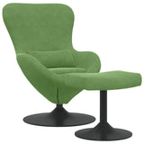 Sedia Egg con Pouf Verde chiaro Velluto