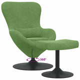 Sedia Egg con Pouf Verde chiaro Velluto