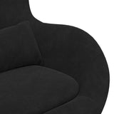 Sedia Egg con Pouf Nero Velluto