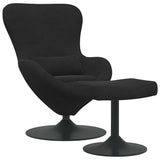 Sedia Egg con Pouf Nero Velluto