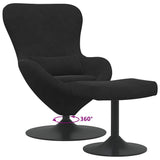 Sedia Egg con Pouf Nero Velluto