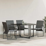 Sedia con cuscino 4 pcs Nero e antracite Textilene
