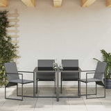 Sedia con cuscino 4 pcs Nero e antracite Textilene