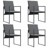 Sedia con cuscino 4 pcs Nero e antracite Textilene