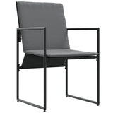 Sedia con cuscino 4 pcs Nero e antracite Textilene