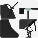 Lettino prendisole pieghevole Nero 56 x 190 x 81cm Tessuto