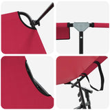 Lettino prendisole pieghevole Rosso 56 x 190 x 81cm Tessuto