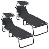 Lettino prendisole pieghevole 2 pcs Nero 56 x 190 x 81cm