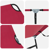 Lettino prendisole pieghevole Rosso 56 x 189 x 87cm Tessuto