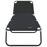 Lettino prendisole pieghevole 2 pcs Nero 56 x 189 x 87cm