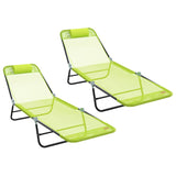 Lettino prendisole pieghevole 2 pcs Verde 182 x 55 x 85.5cm