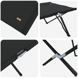 Letto da campeggio pieghevole Nero 206 x 76 x 74 cm