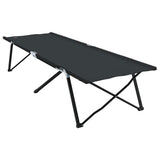 Letto da campeggio pieghevole Nero 206 x 76 x 74 cm