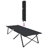 Letto da campeggio pieghevole Nero 206 x 76 x 74 cm