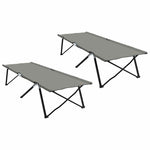 Letto da campeggio pieghevole 2 pcs Grigio 206 x 76 x 74 cm